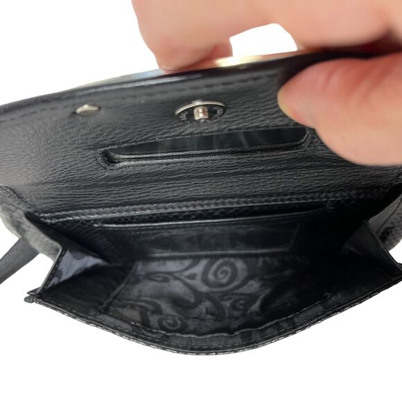 Brighton Women's Crossbody Wristlet Secret Of Life Black Leather Snake Python GC - Picture 6 of 12